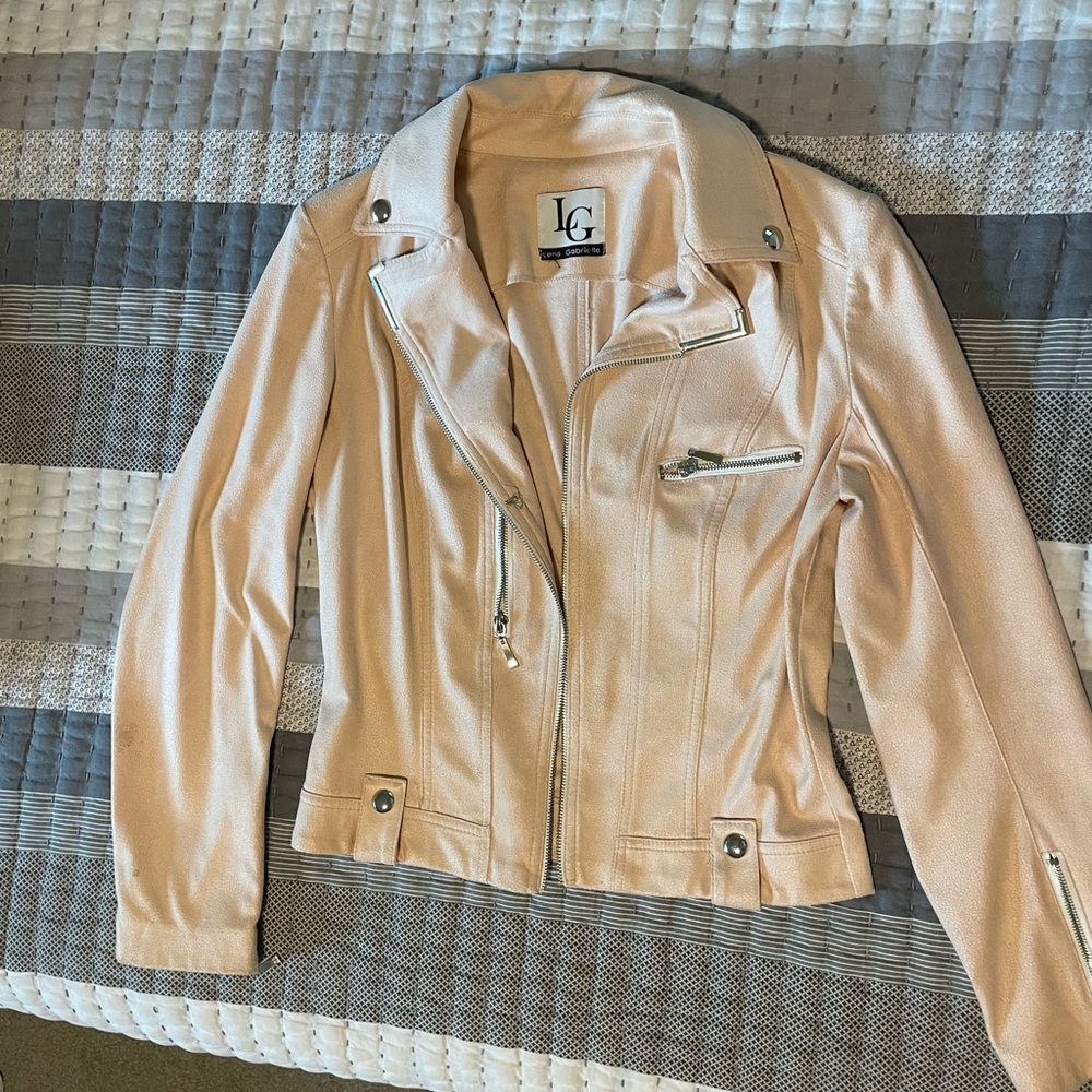 Lena Gabrielle pink suede jacket
